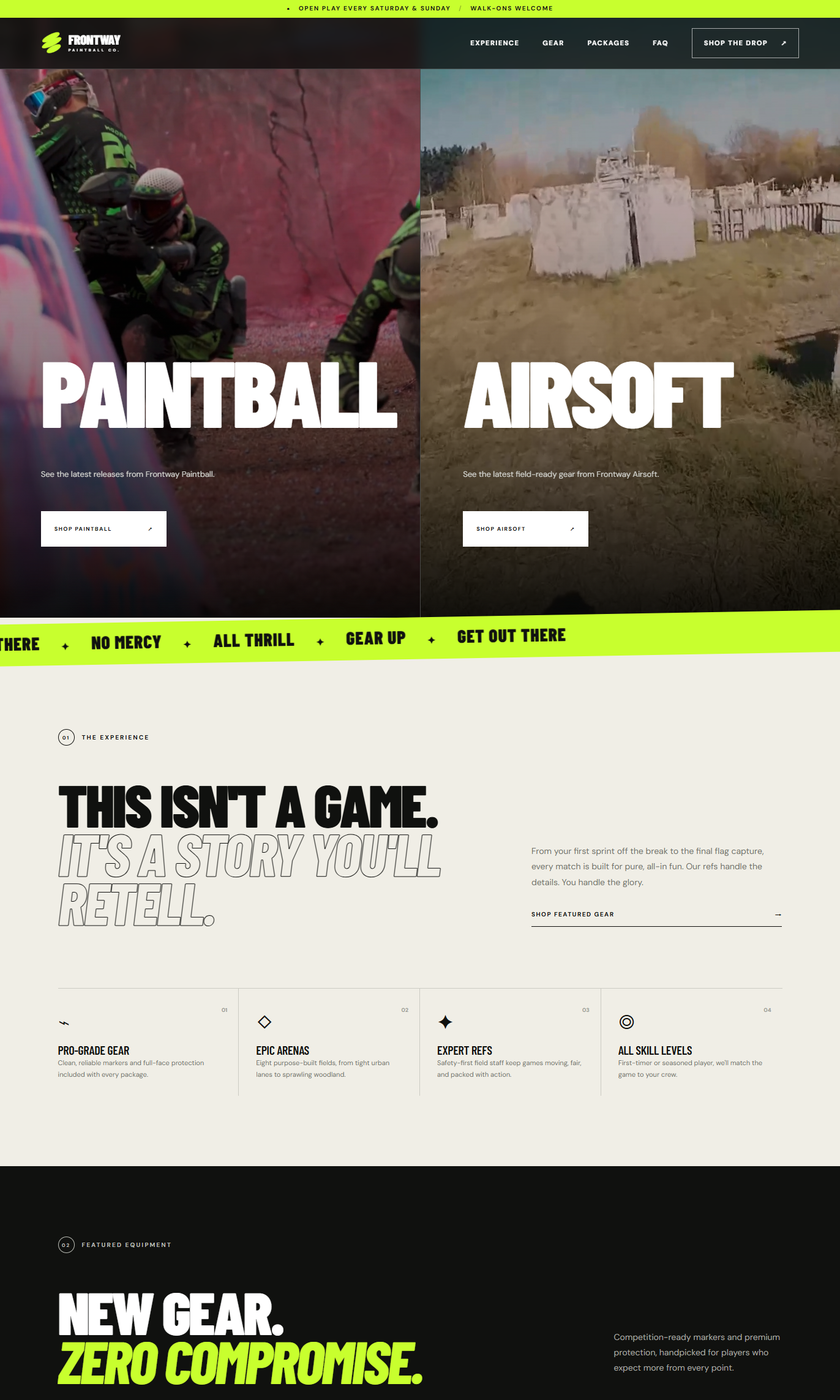 Frontway paintball example