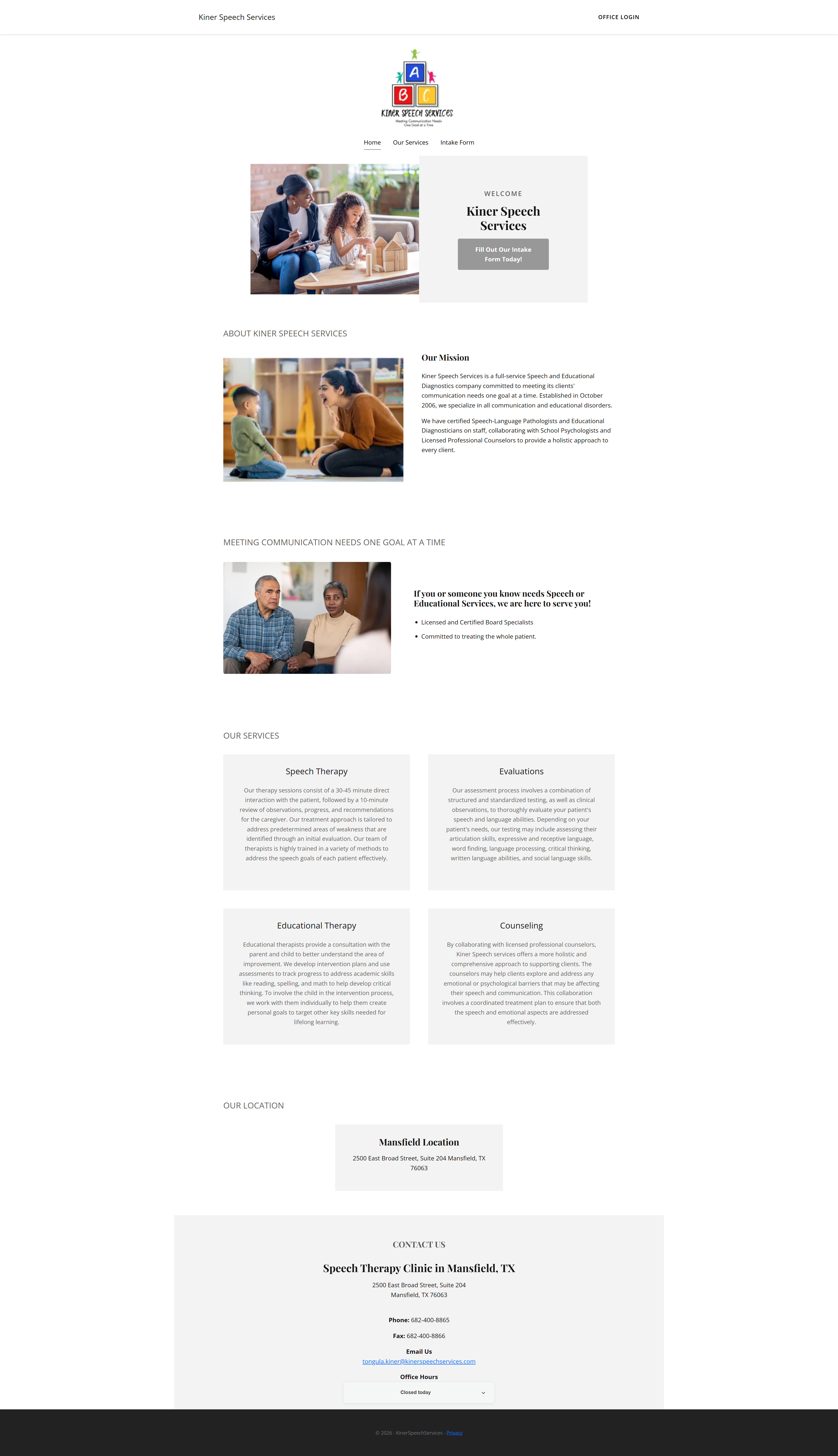 Speech therapy example
